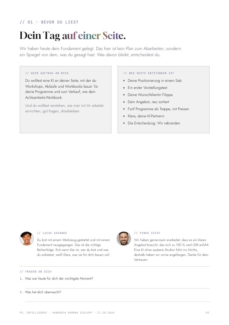 Workbook 1, Seite: Dein Tag auf einer Seite